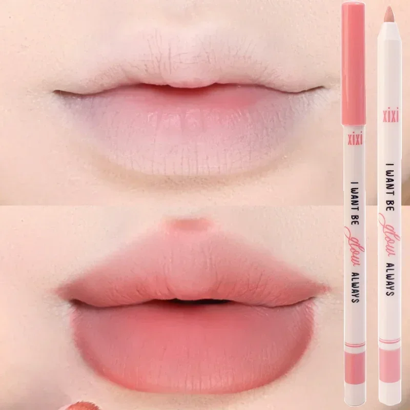 Impermeável duradouro Matte Lip Liner Pen, Névoa Suave, Maquiagem Sexy Lábios, Lápis Cosméticos, Batom Vermelho Rosa Nu