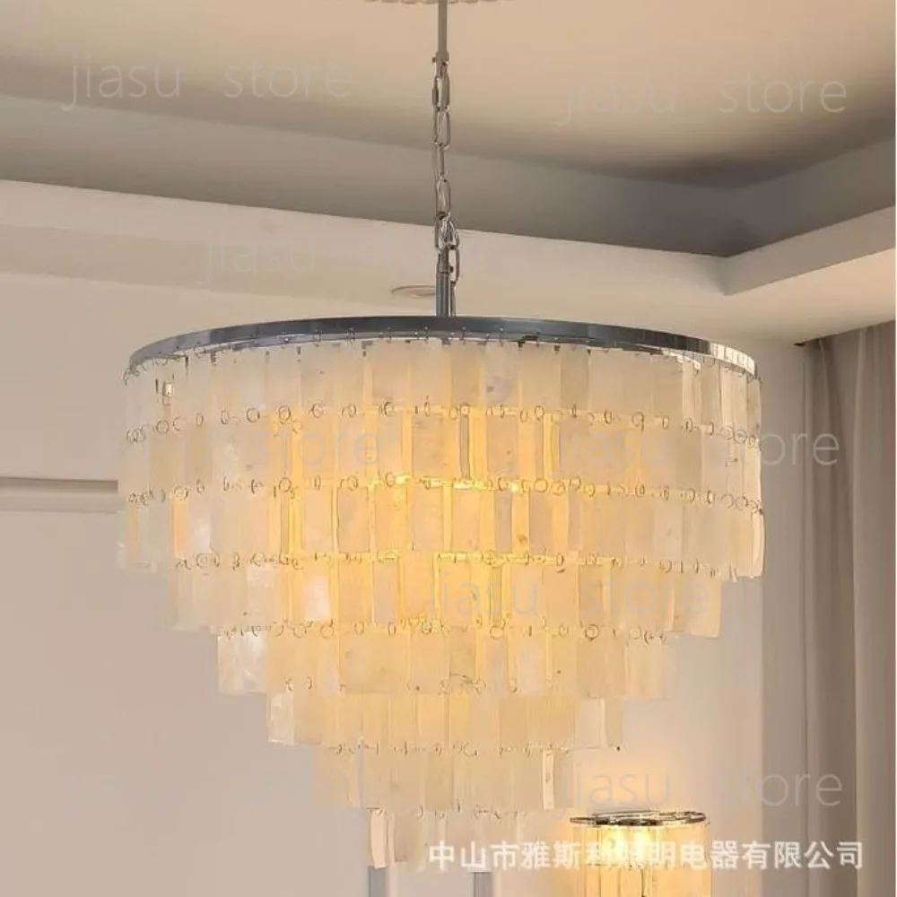 2026 Vintage French Shell Chandelier Italian Designer American Premium Villa Living Room Dining Room Bedroom Main Light