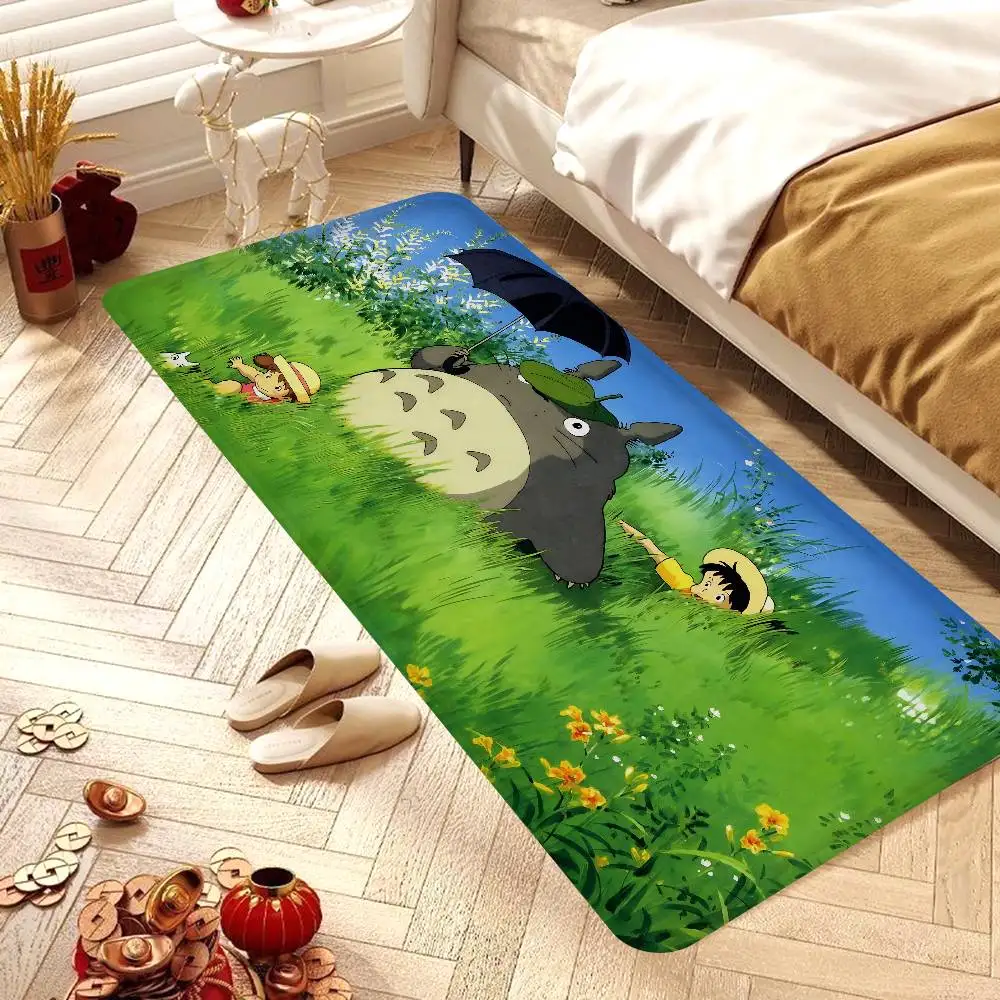 Classic T-Totoro Cartoon Cute Floor Mat Rectangle Anti-slip Home Soft Badmat Front Door Indoor Outdoor Mat Welcome Doormat
