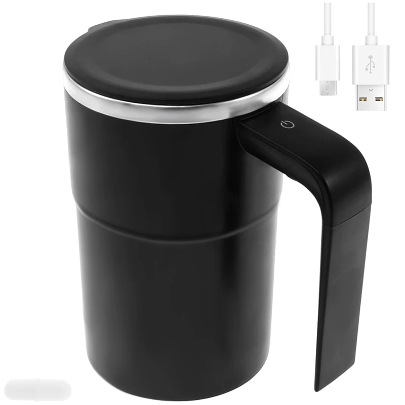 

Magnetic Stirring Coffee Cup USB Charging With Digital Display And Spill Proof Lid For Home And Office Use