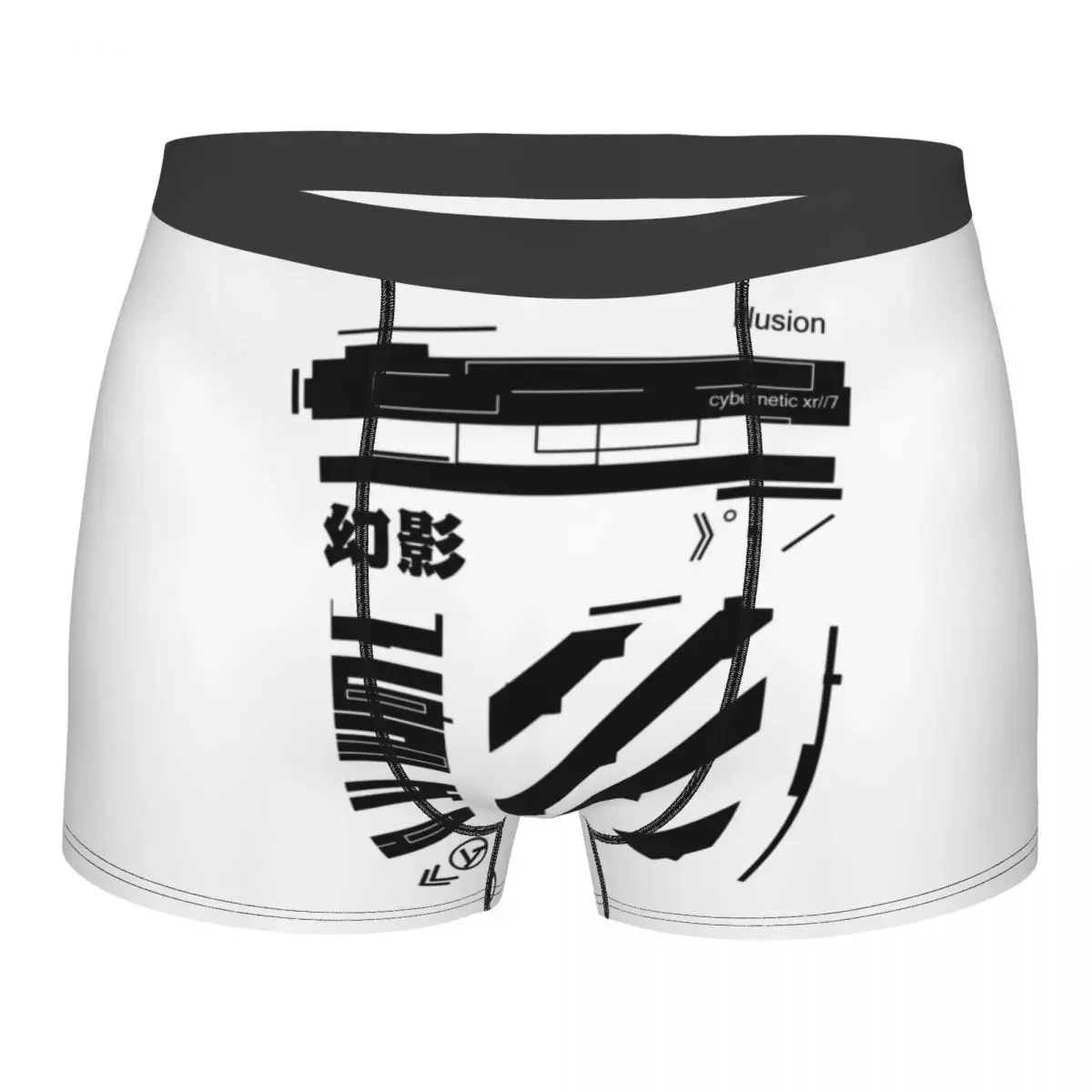 Japan Techwear Illusion Underwear Men Print Custom Tokyo Techno Street Wear Boxer Shorts Panties Briefs Breathable Underpants