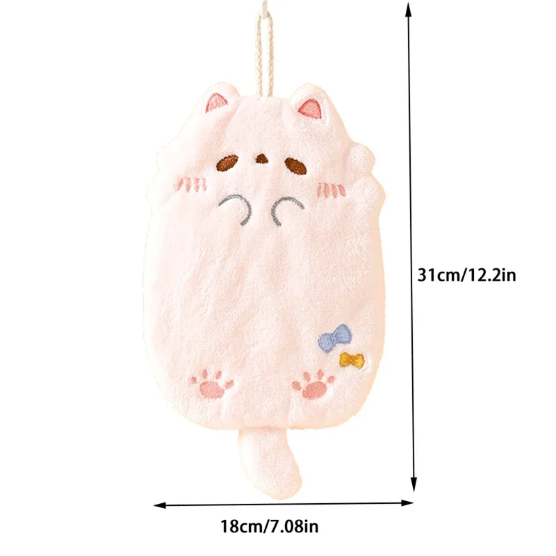 Wholesale Cute Cartoon Tanuki Hanging Towel Coral Velvet Hair Does Not Lose Thick Cloth Kitchen Bathroom Absorbent Towels