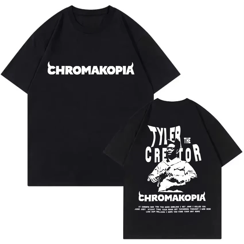 

Tyler The Creator Chromakopia World Tour Merch T-Shirts Male Fashion T-shirt Men Women Hip Hop Oversized Pure Cotton Tshirt Tops
