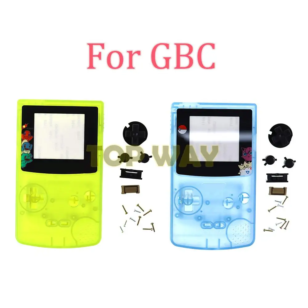 5ชุดพิเศษ Edition กรณีส่องสว่างชุดเชลล์กรณีเปลี่ยนฝาครอบสำหรับ Gameboy สีสำหรับ GBC กับปุ่ม
