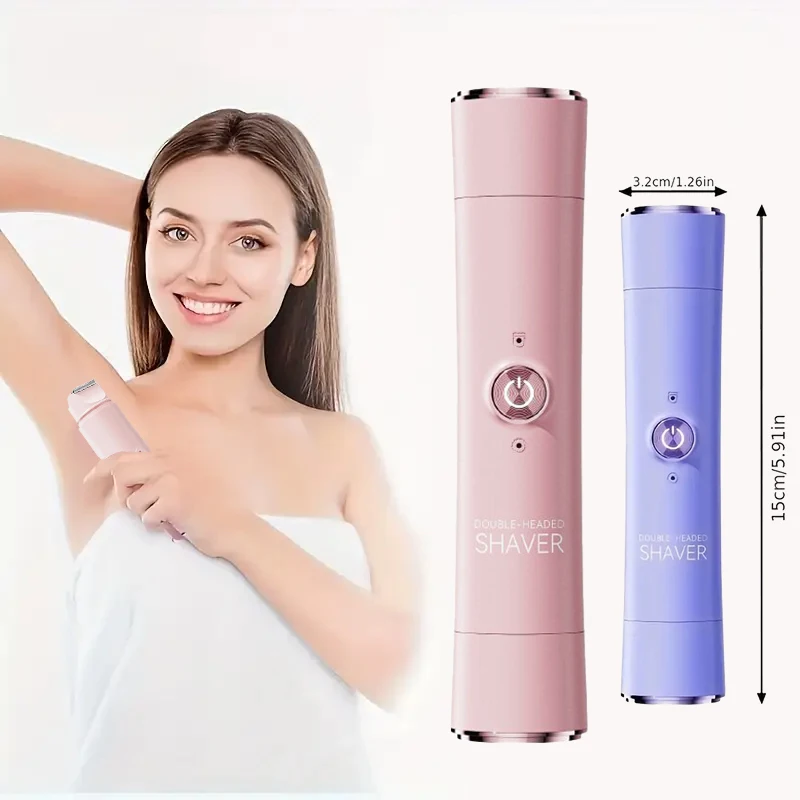 2-in-1 Wireless Rechargeable Electric Shaver, Suitable for Women - Dual Head Bikini Trimmer, Suitable for Both Dry and Wet Use image 6