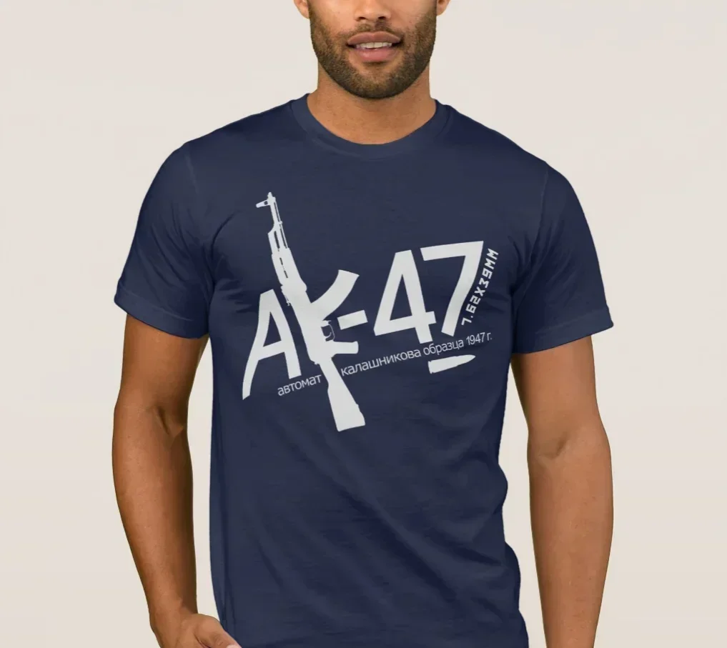 Novelty Soviet AK-47 Assault Rifle T-Shirt 100% Cotton O-Neck Summer Short Sleeve Casual Mens T-shirt Size S-3XL