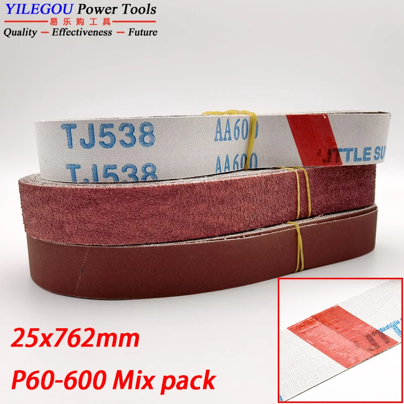 5 szt. 25x762mm taśma szlifierska do metalu, drewna 1 "x 30" taśma ścierna z tlenku glinu. Tarcza szlifierska 762 x 25 mm może suchej i mokrej szlifierce