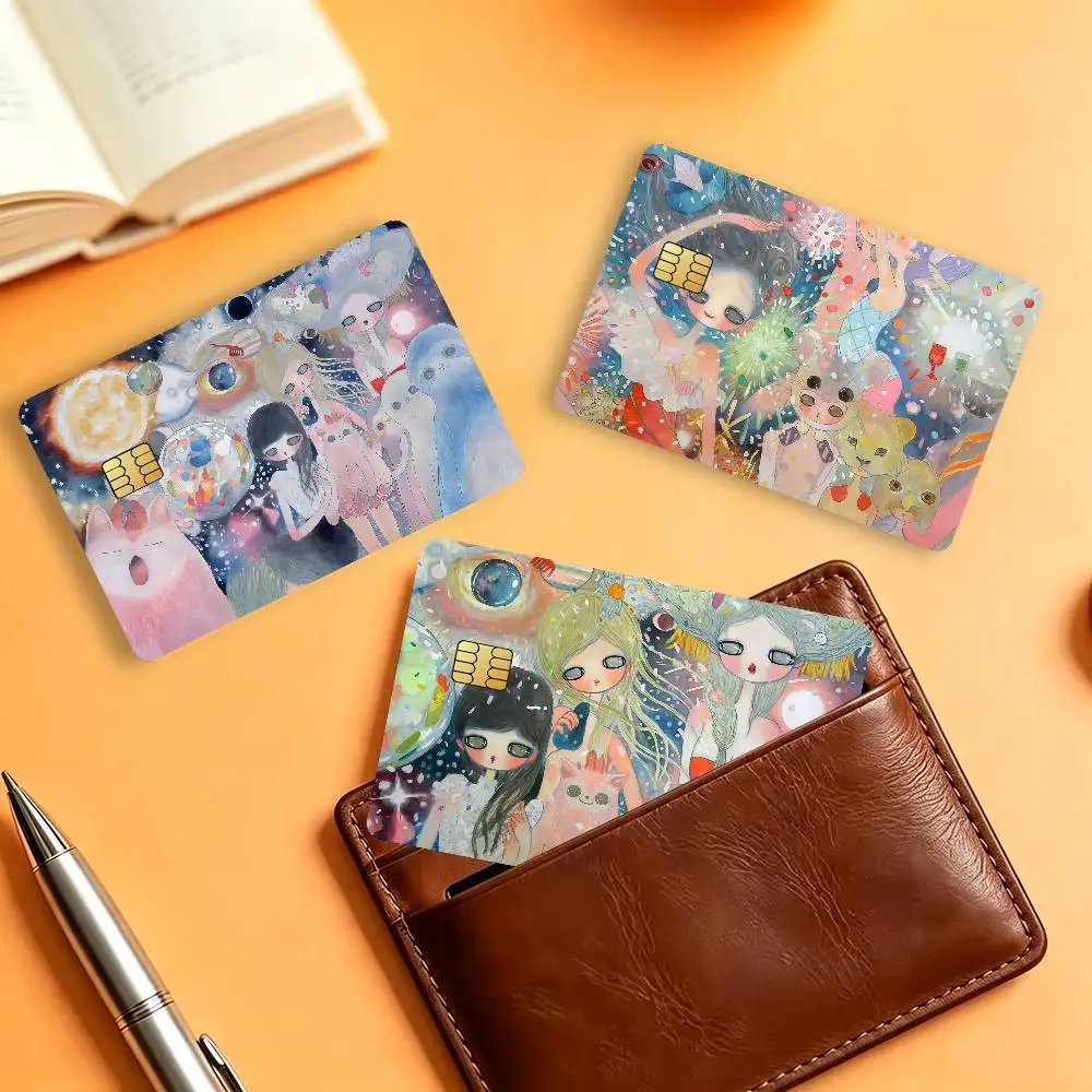 Aya T-takano Anime Waterproof Card Stickers For Credit Cards Debit Cards And Transit Cards 4pcs