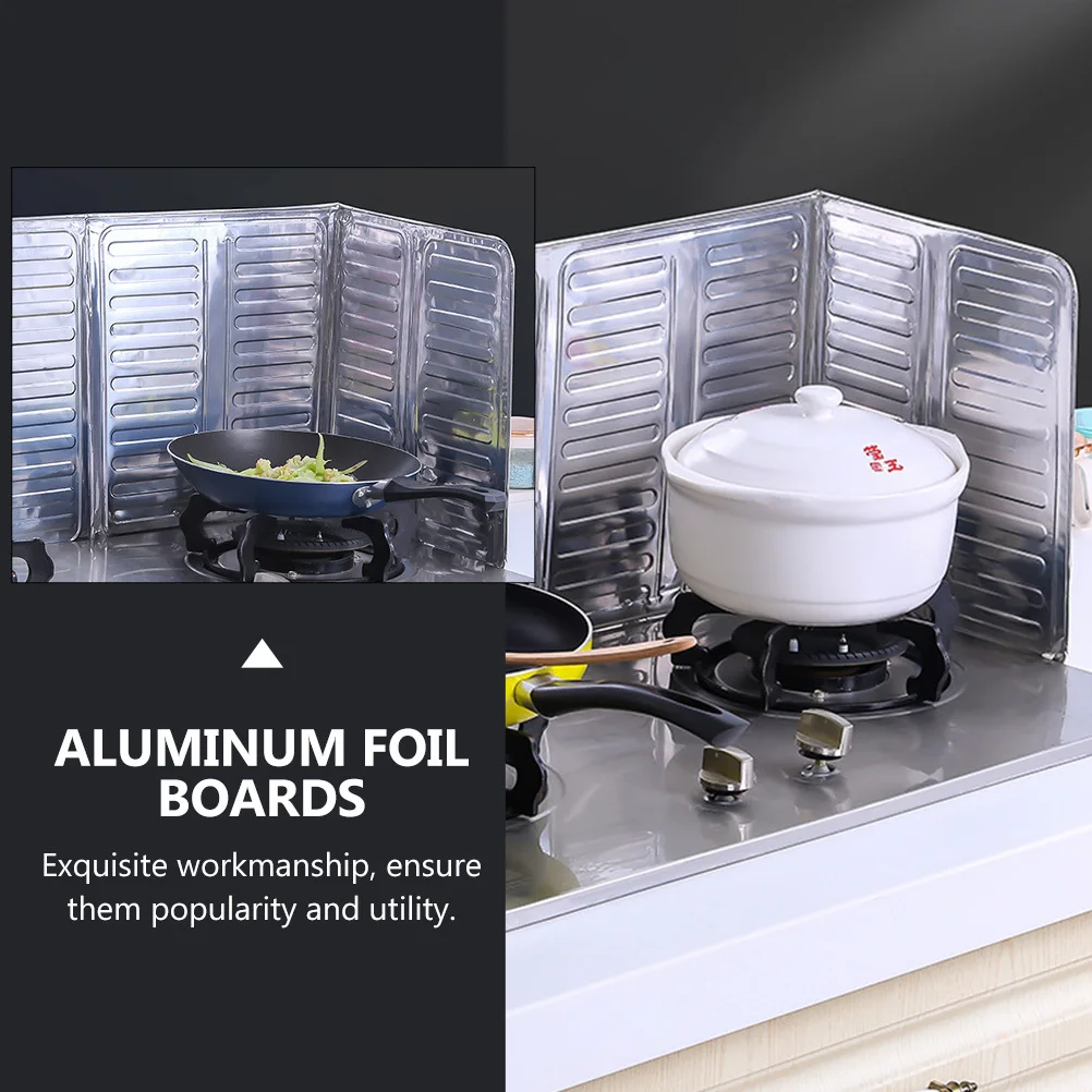 

6Pcs Oil-Splash Baffles for Home Kitchen Tools Prevent Burns and Debris Silver Household Oil-Splash Boards