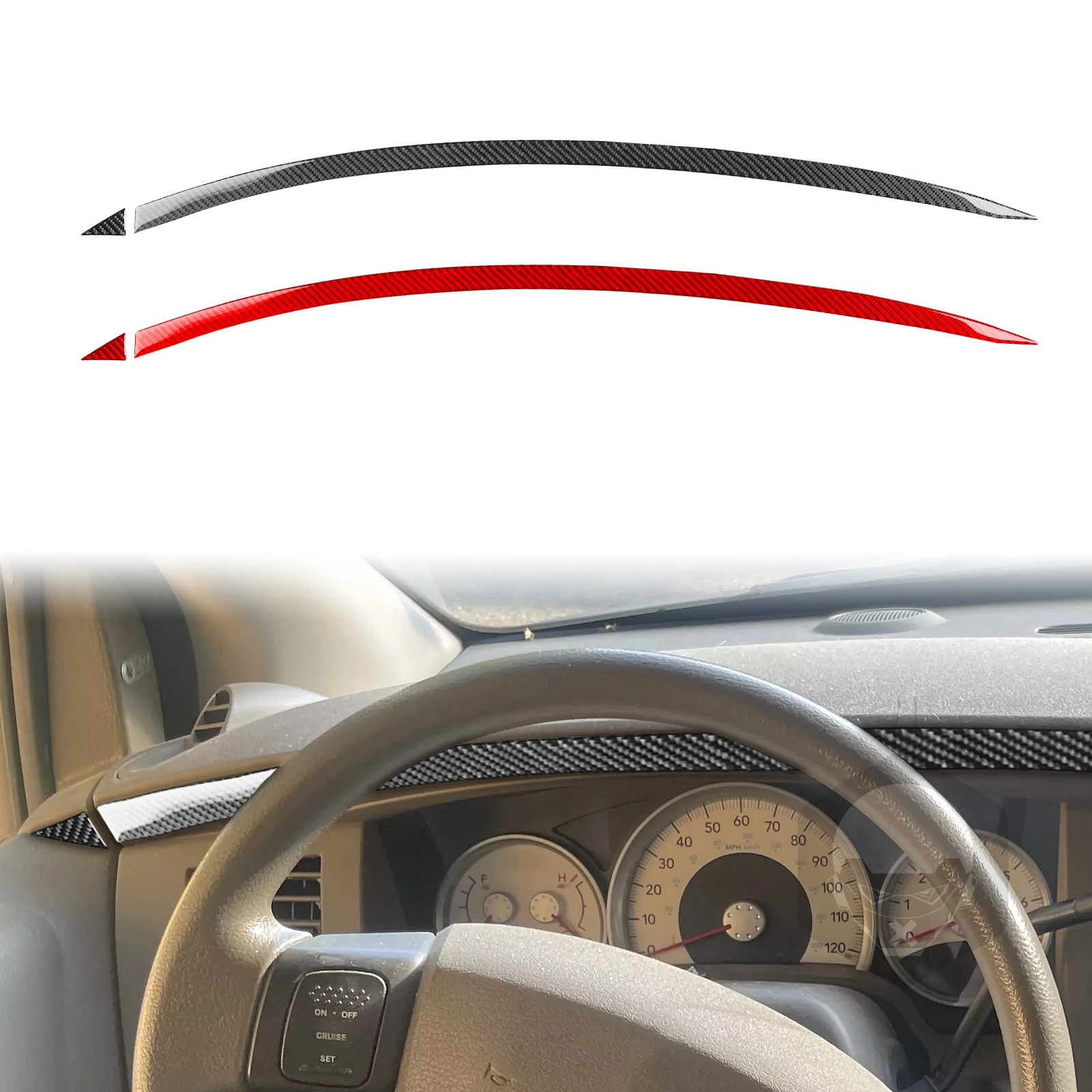 

Для Dodge Durango 2004 2005 2006 2007, аксессуары из углеродного волокна, салон автомобиля, спидометр, верхняя декоративная полоса, наклейки, украшение