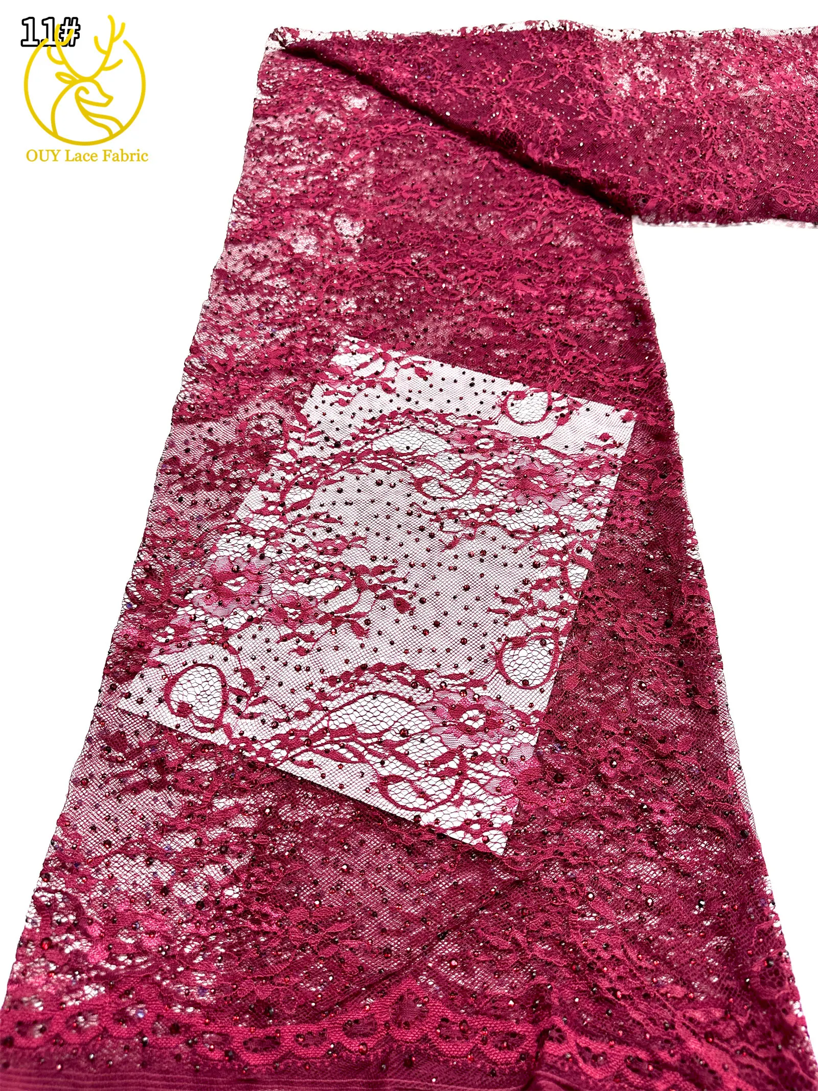 5 Yards französische Stickerei-Tüll-Diamantspitze, nigerianische afrikanische Pailletten-Perlen-Spitze für Damen, Partykleid, Hochzeitskleid, Nähen – Detail 31