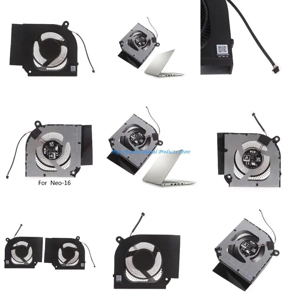 

U2JE CPU GPU Fan Laptop Cooling Fan DC12V 1A 4 pin Radiators for Predator HeliosNeo