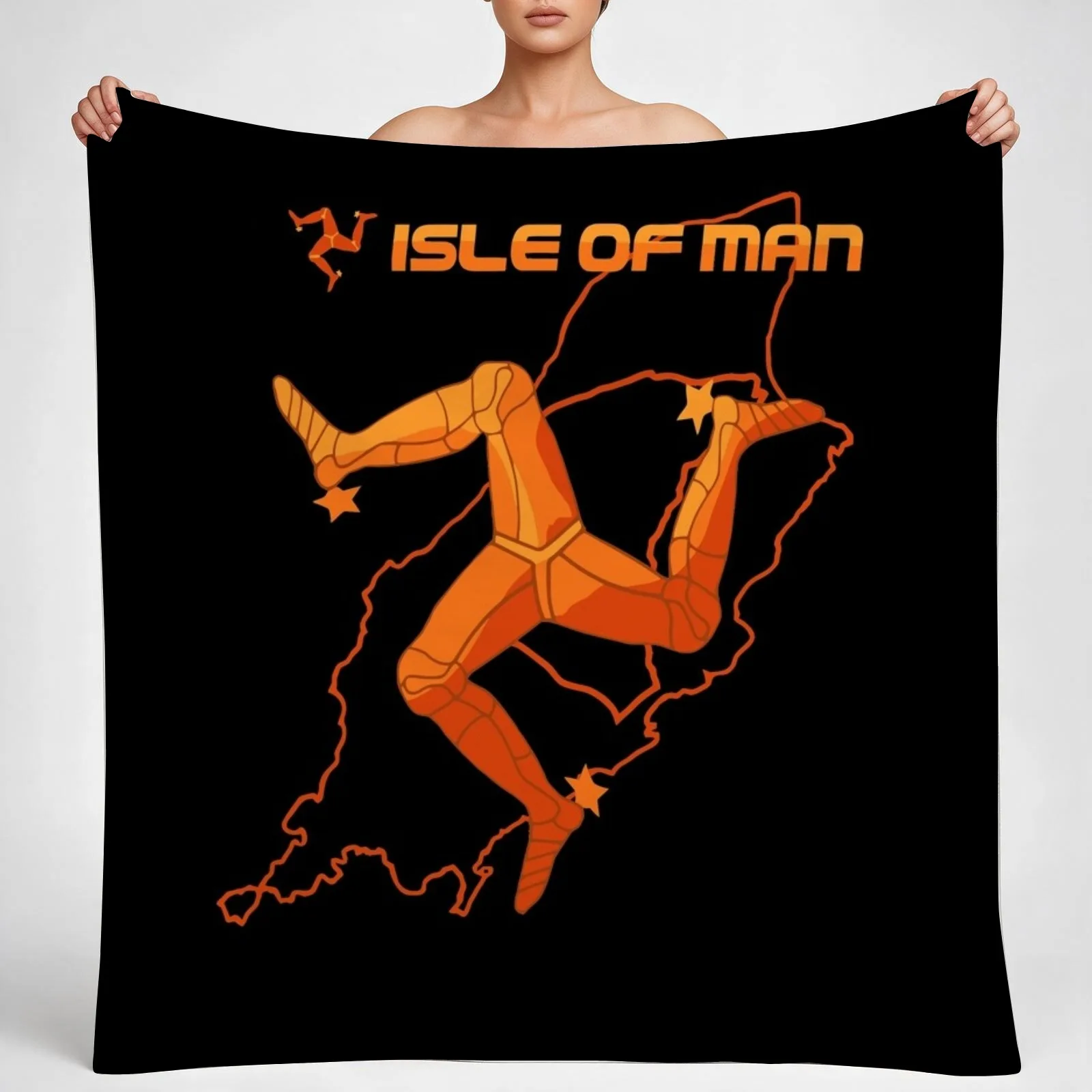 Isle of Man Classic Map Throw Blanket couch cozy soft plush fuzzy picnic outdoor blanket