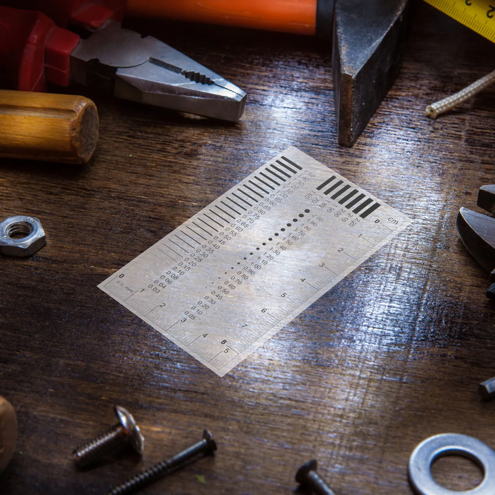 

Chest Card Gauge Transparent Ruler High Precision Scratch Crack Line Width Measurement Tool For Surface Defects Inspection