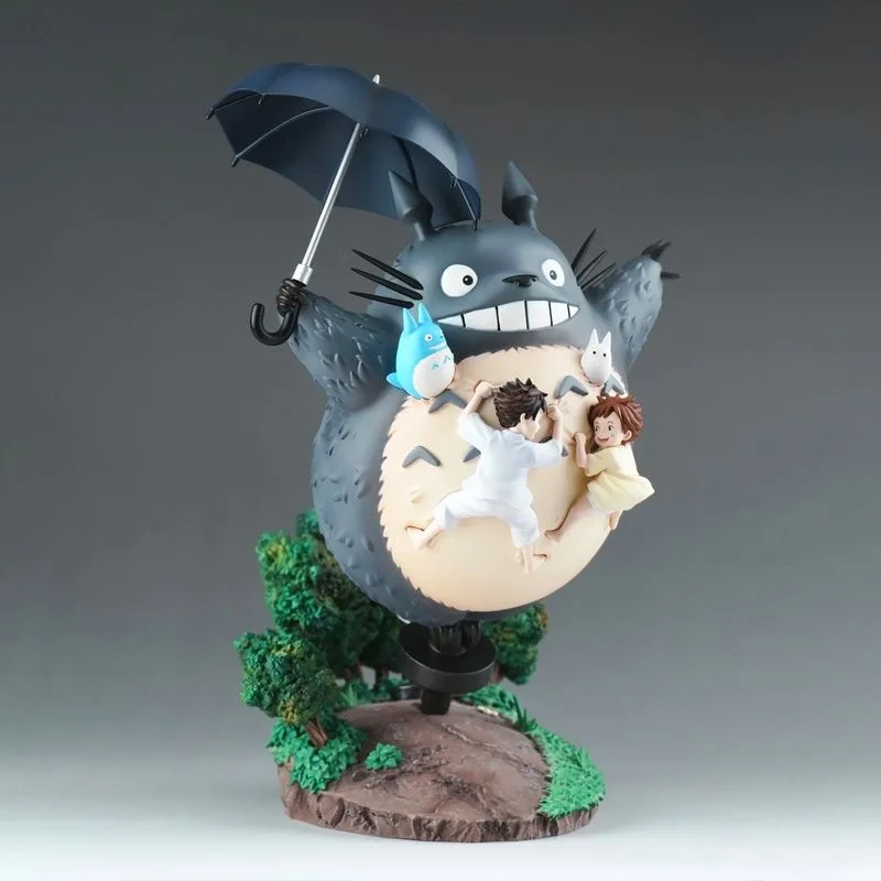 Bandai 19Cm Hayao Miyazaki Animel Peripheral Desktop Ornaments Two-dimensional Statue Model Cute Totoro Healing GK Figure Gift