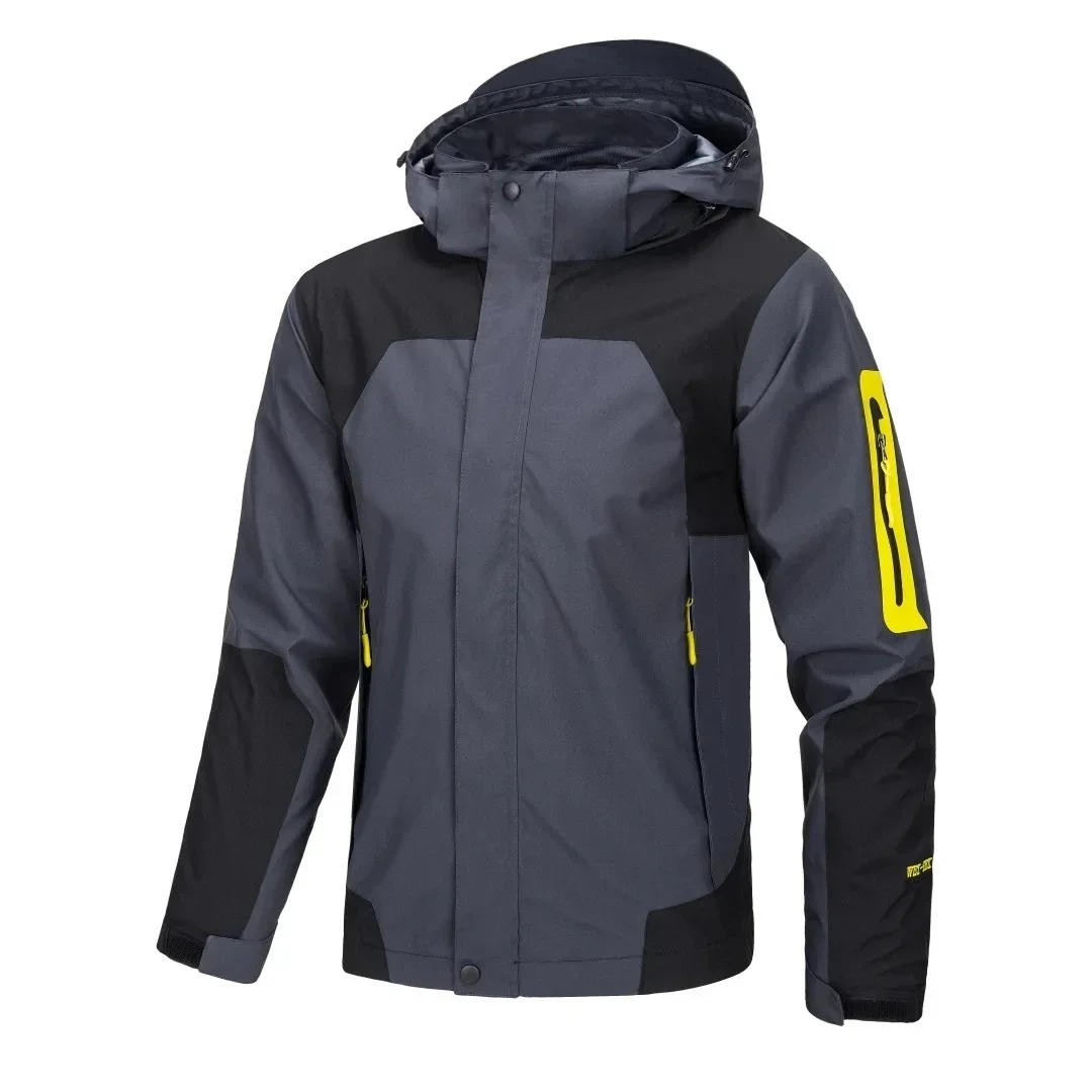 

Men's Waterproof Windbreaker Jacket Outdoor Hiking Raincoat Lightweight Hooded Windproof Trekking Jackets for Men Women Fashion