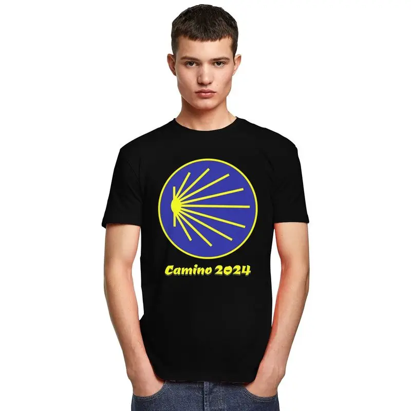 Custom Mens Camino De Santiago Scallop Shell T Shirts Short Sleeve Cotton Tshirt Unique T-shirt Printed Way Of James Tee