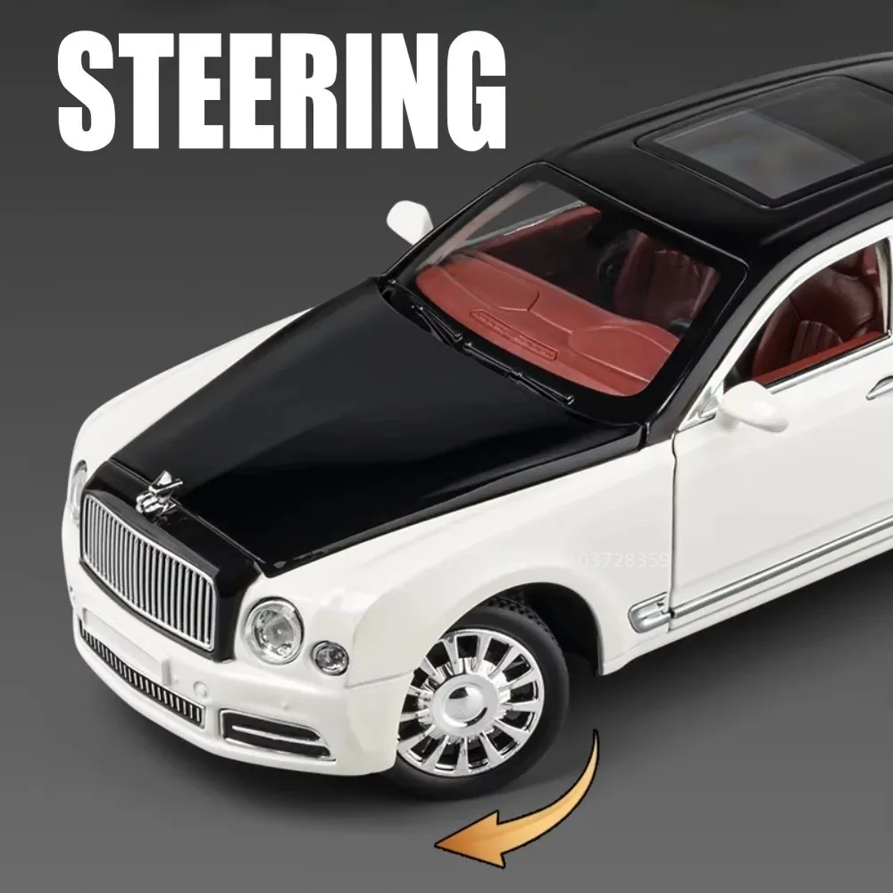 1:24 뮬산 컨티넨탈 GT 모델 장난감 자동차 합금 다이캐스트 사운드 라이트 도어 오픈 풀백 쇼크 흡수 수집 모델