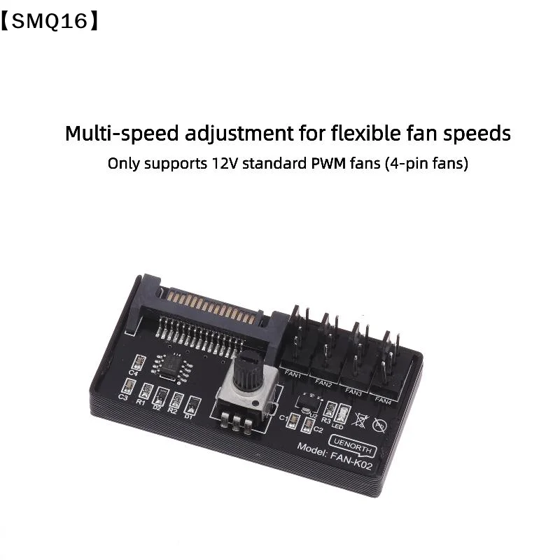 PWM Fan Speed Controller SATA DC Power On 4Pin Fan Governor NAS Server Fan Speed Regulator 4-Way 6-Way PWM Fan HUB Control【SMQ】