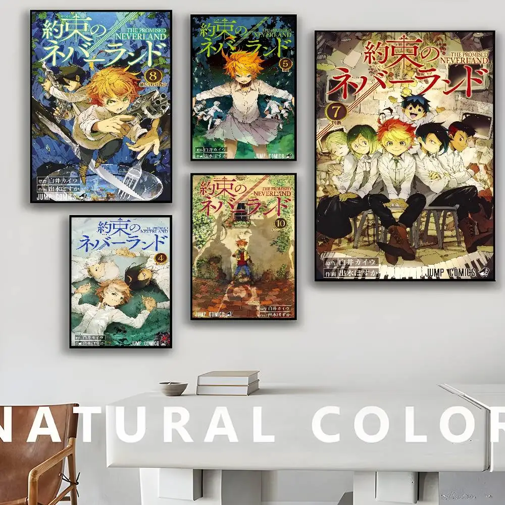 Anime The Promised Neverland Good Quality Prints and Posters Vintage Room Bar Cafe Decor Home Decor