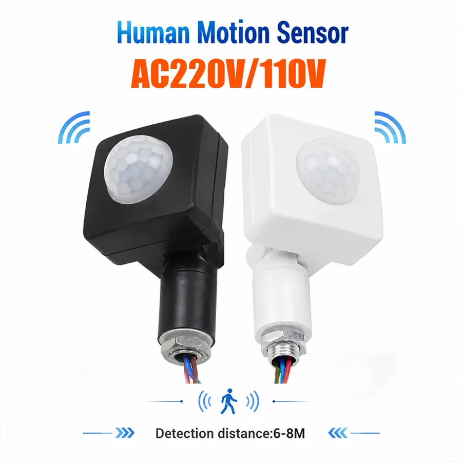 2-1PCS AC220V/110V Human Motion Sensor Smart Home PIR Motion Sensor Detector PIR Sensor Detector for Stairs Corridor Aisle
