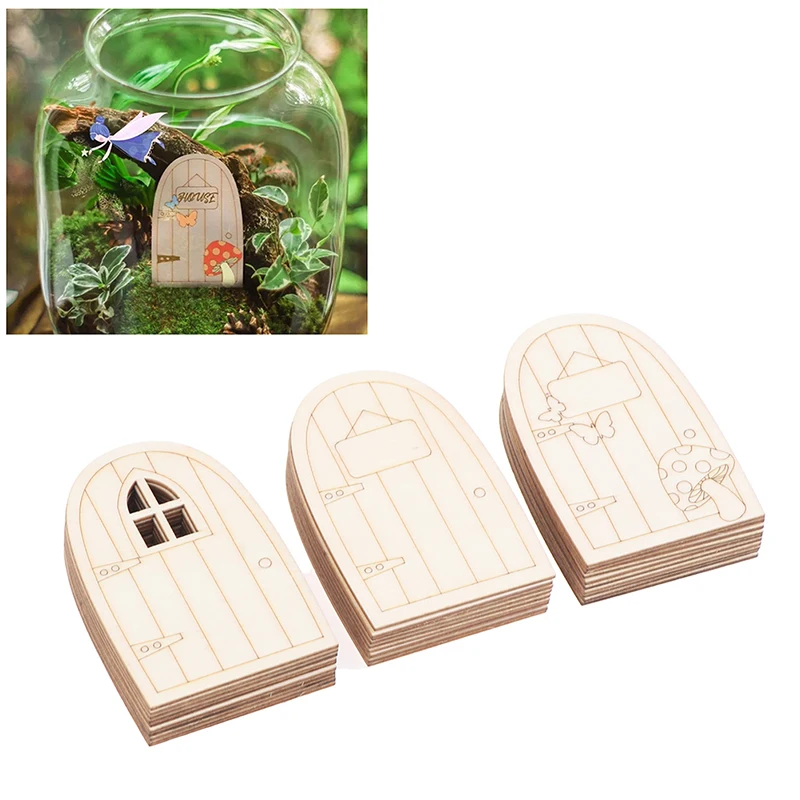 Miniature Wood Door Miniature Window Fairy Gnome Door Elf Home Creative Yard Art Sculpture Garden Decor Ratoncito Pérez