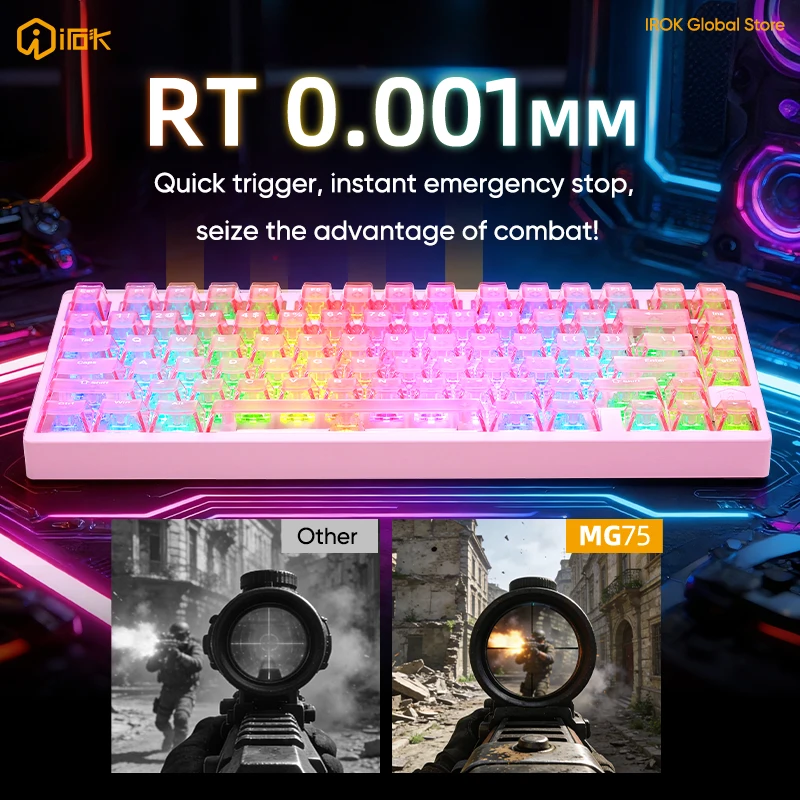 IROK MG75 Max MG75 V2 Gaming Aluminum Magnetic Mechanical Keyboard