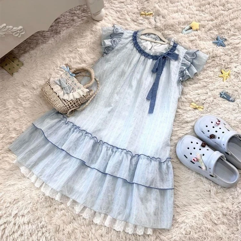 

Японское платье в стиле Y2K Kawaii Lolita, однотонное, элегантное, милое, короткое, для вечеринок, летнее, винтажное, цельное, в корейском стиле