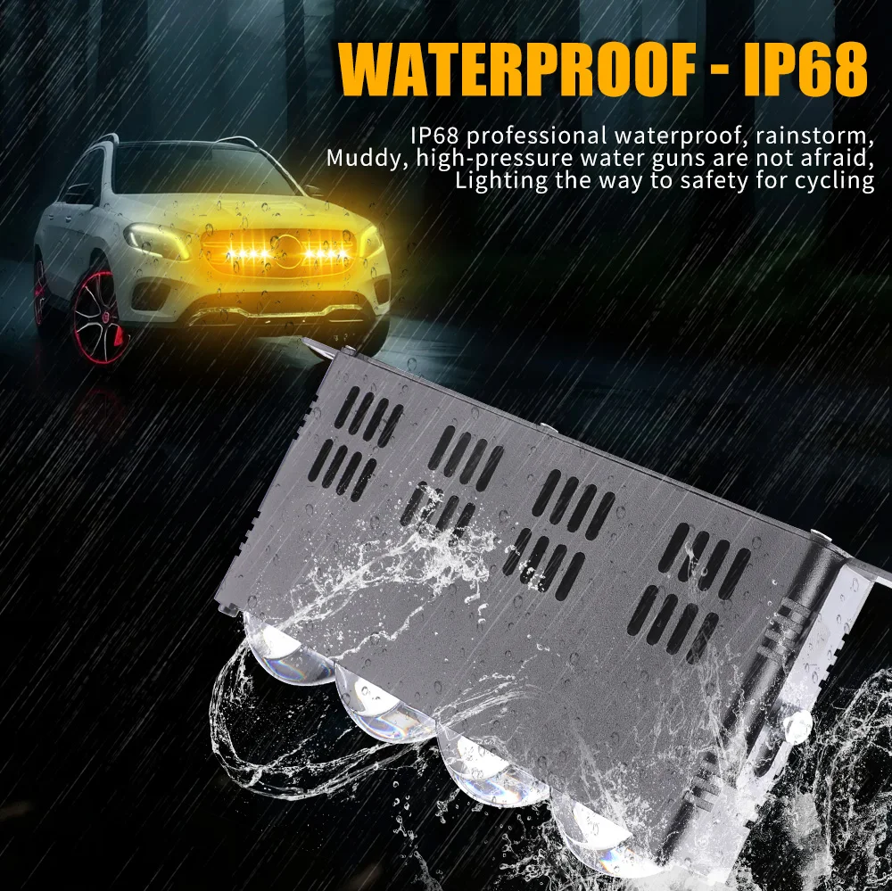 Car Grill Spotlights Led Light Bar Addtional LED Work Light White Yellow Grille Lights 12-24V for Motorcycle Offroad 4X4 Truck