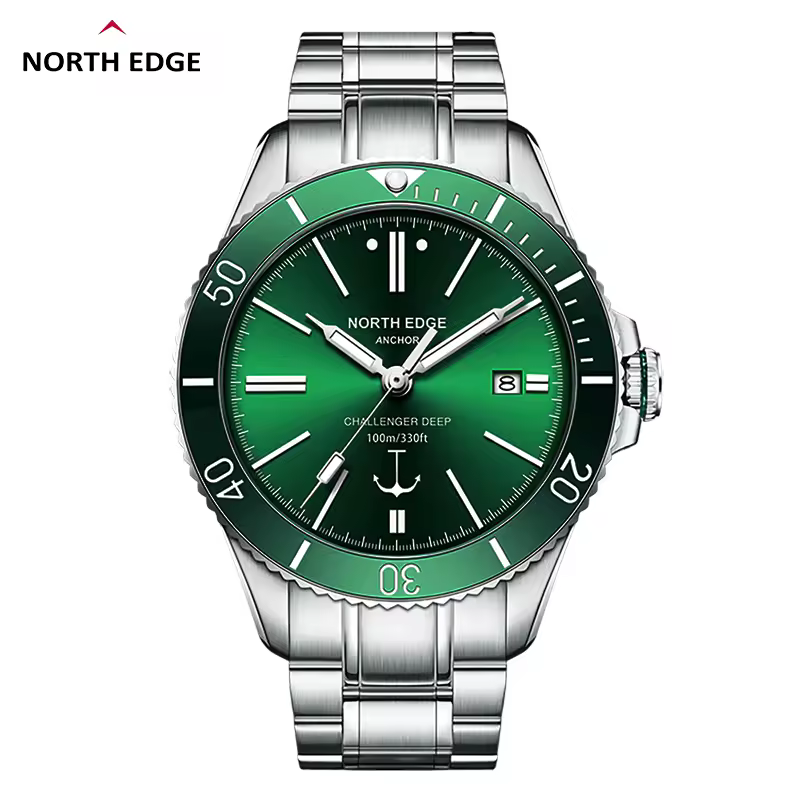 North edge ancor 42mm relógio de pulso mecânico masculino luxo vidro safira miyota 8215 relógios automáticos 10bar relógio à prova dwaterproof água