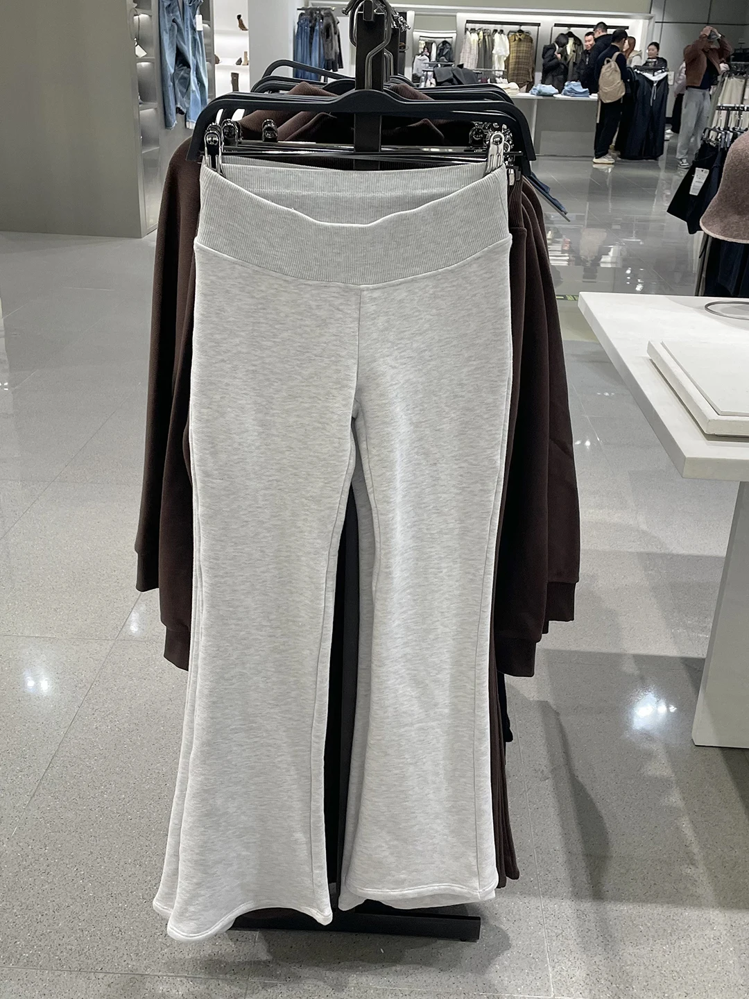 High Waist Bell Bottom Casual Pants Women's Fashion New Arrival Spring Autumn Fleece Elastic Waist Leisure Trousers