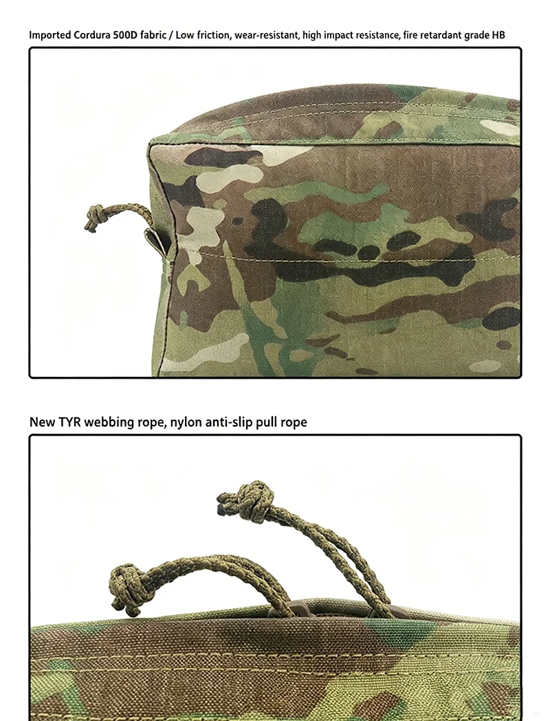 Tactical General Storage Bag Horizontal Zipper MOLLE Sundry Pack Chest Mountable on Combat Vest