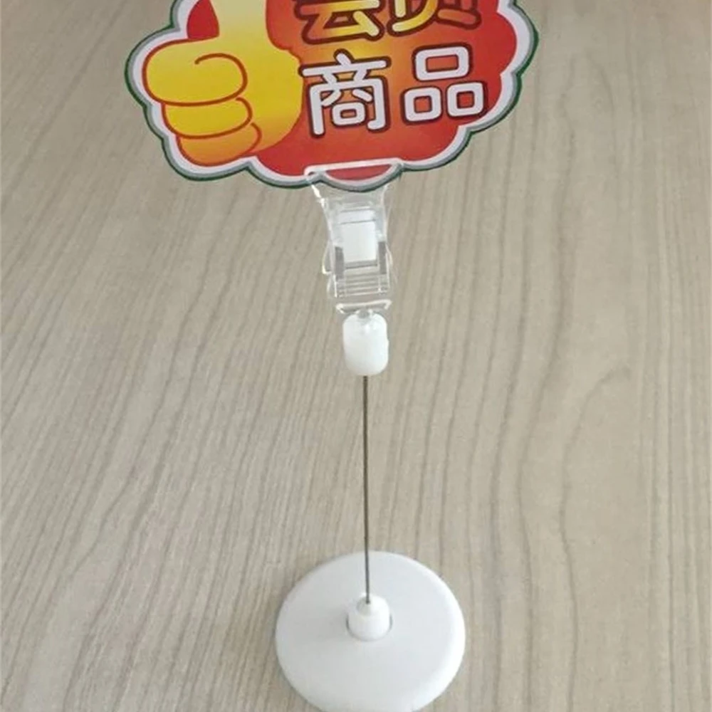 Pop Advertising Clip Explosion Card Holder Desk Sign Note Picture Clip Disc Shake Card Price Tag Display Photo Clip Stand 10pcs