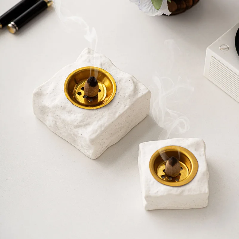 Natural rock pattern ceramic aromatherapy oven with active glaze change