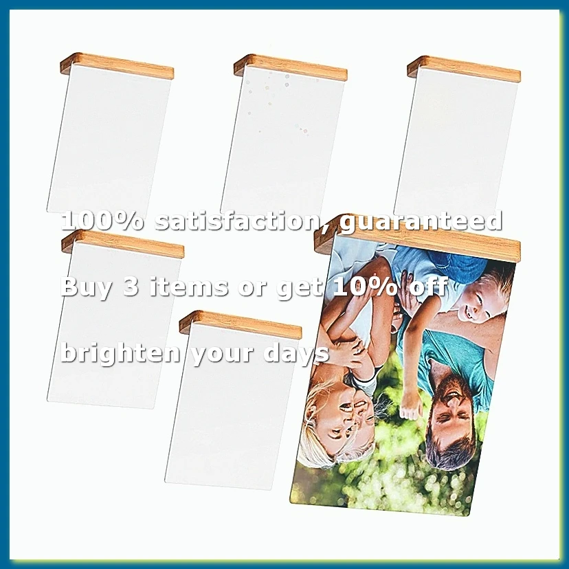 6 Pack Sublimation Photo Frames Blanks 5 X 7 Inch Heat Transfer Metal Picture Frames with Wood Base DIY Photo Prints