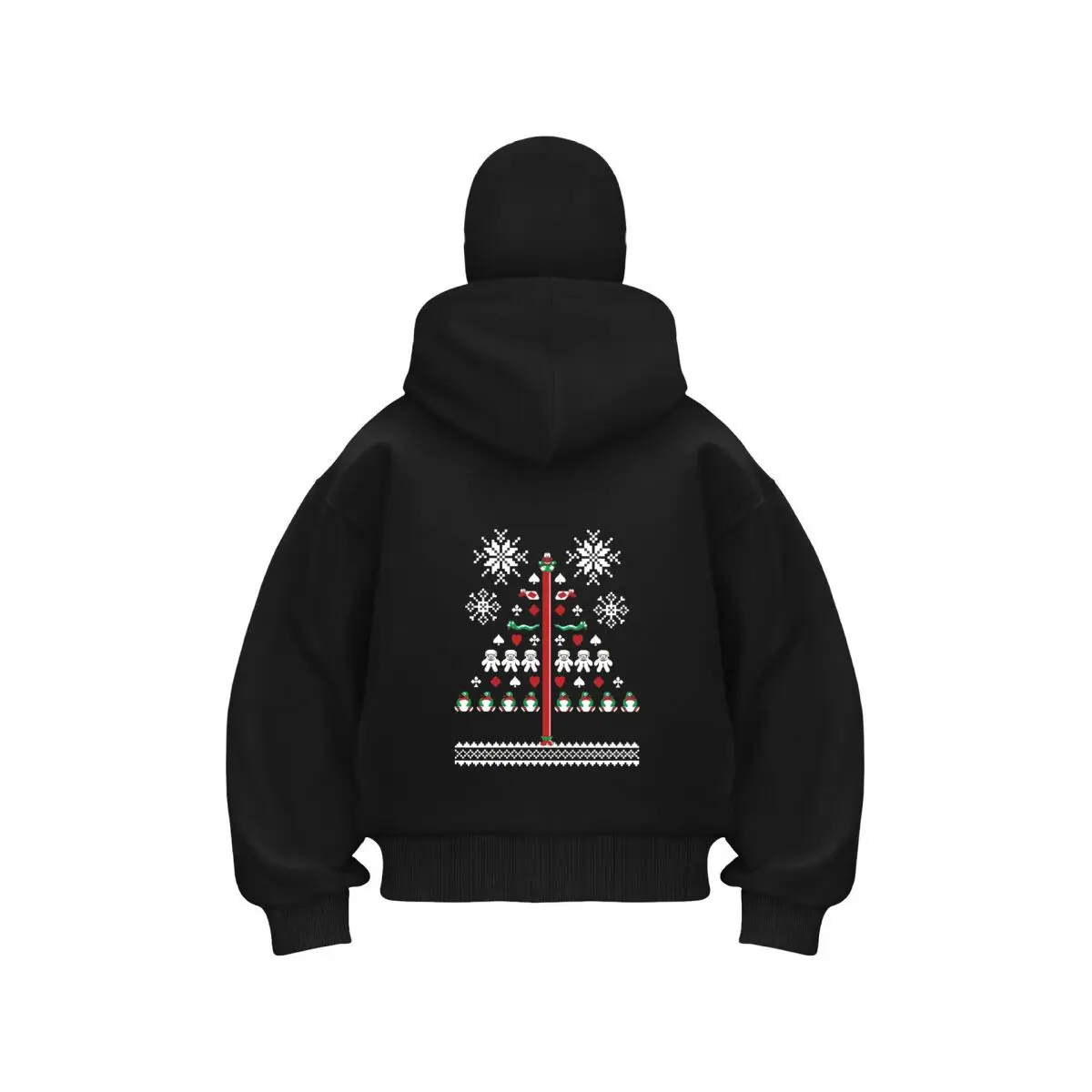 Symmetrical Holiday Pattern New Style Unisex Double Hoodie