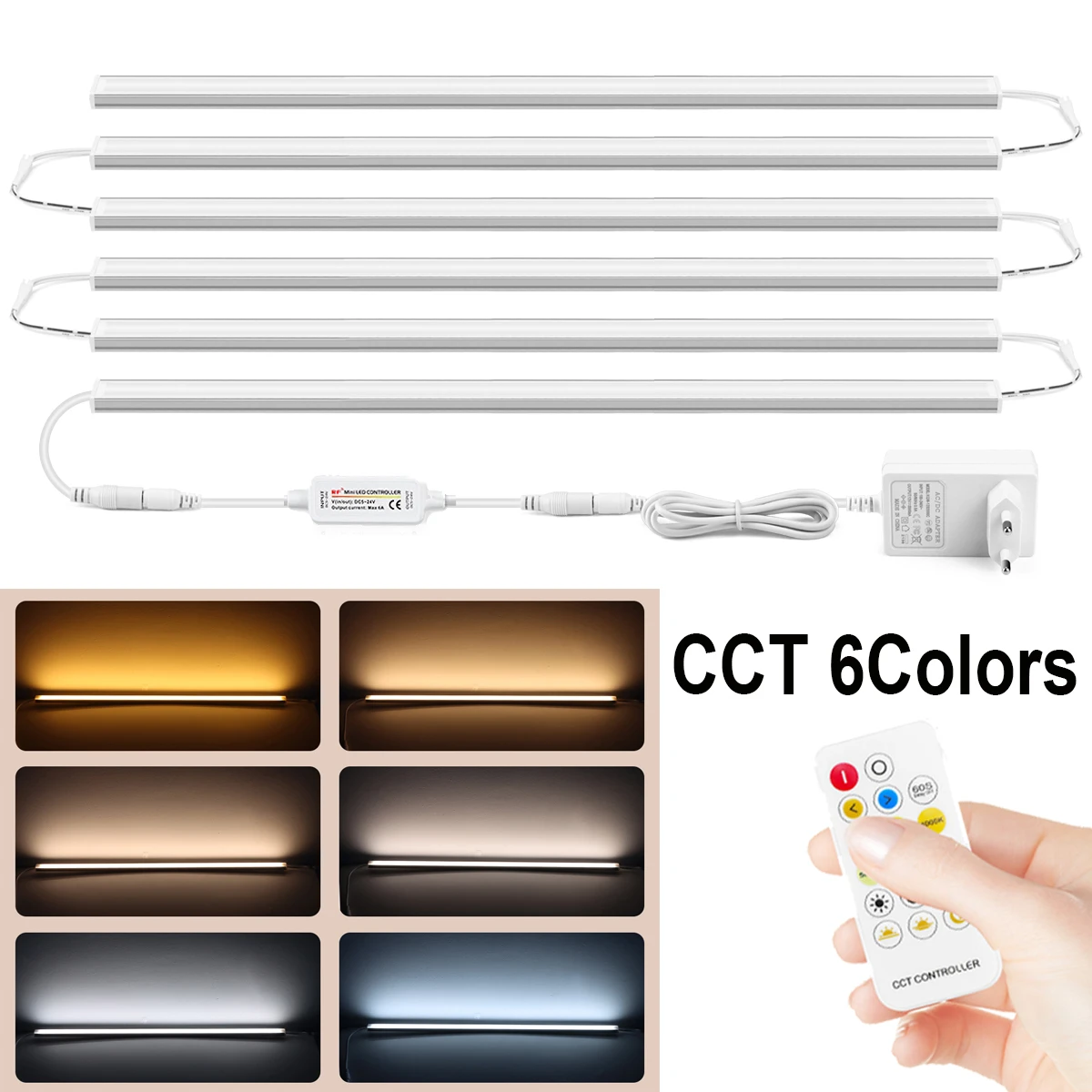 

Алюминиевая трубка, 48 см, коллекция моделей, витрина, светодиодная лампа, 220 В, 110 В до 24 В, светодиодная лампа CCT, RF диммер, изменение цвета, 8 Вт