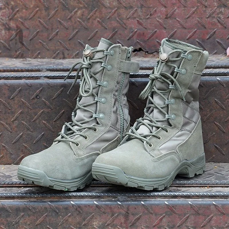 Botas de combate altas para homens, botas de treinamento leves, botas táticas de caminhada, bota verde marrom deserto, novo, 2023