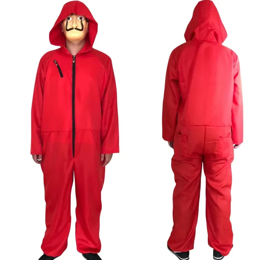 Anime Dali Robber Cosplay Costume Dali Maks Red Jumpsuit NPC Outfits Suit For Child Man Woman Halloween Carnival Party Costume