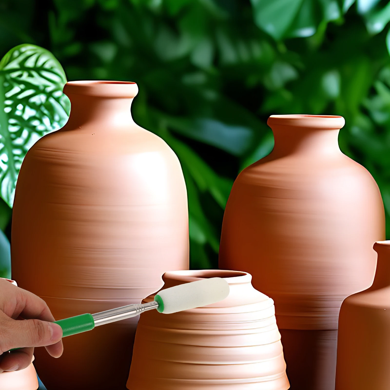 Adjustable Rotating Telescopic Sponge Stick For Pottery Ceramic Clay Fine Texture Durable Water Removal Sculpting Trimming