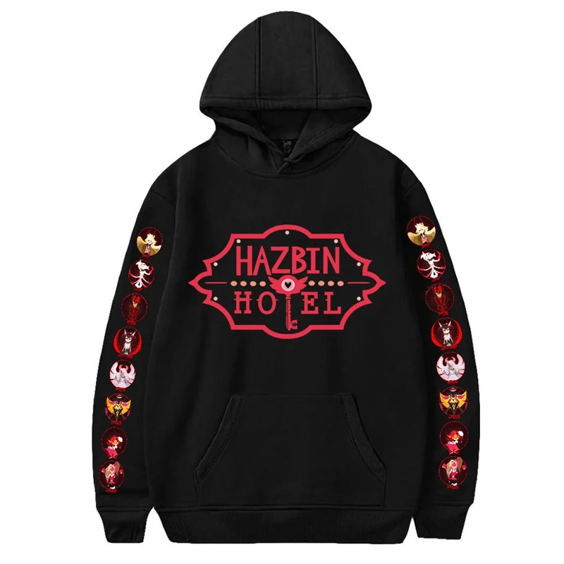 

Hazbin Hotel Hoodie 3 Sided Harajuku Pullover Hooded Sweatshirt