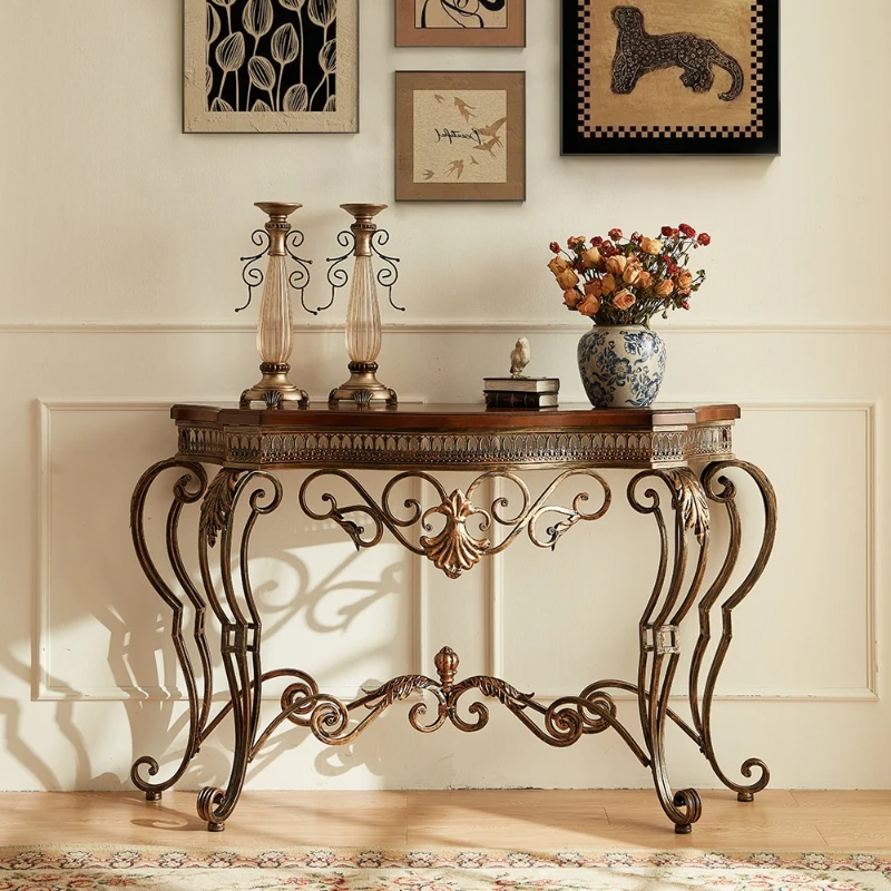 European Style Console Tables High-End Design Semi-Circular Hallway Table Home Entrance Консоль В Прихожую Living Room Furniture