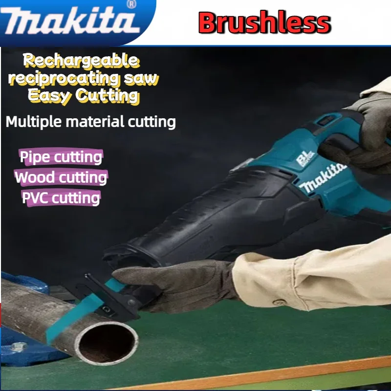 Bürstenlose Makita-Säbelsäge, Säbelsäge, tragbare Akku-Elektrowerkzeuge mit 4 Sägeblättern, 20 V, 18 V Akku