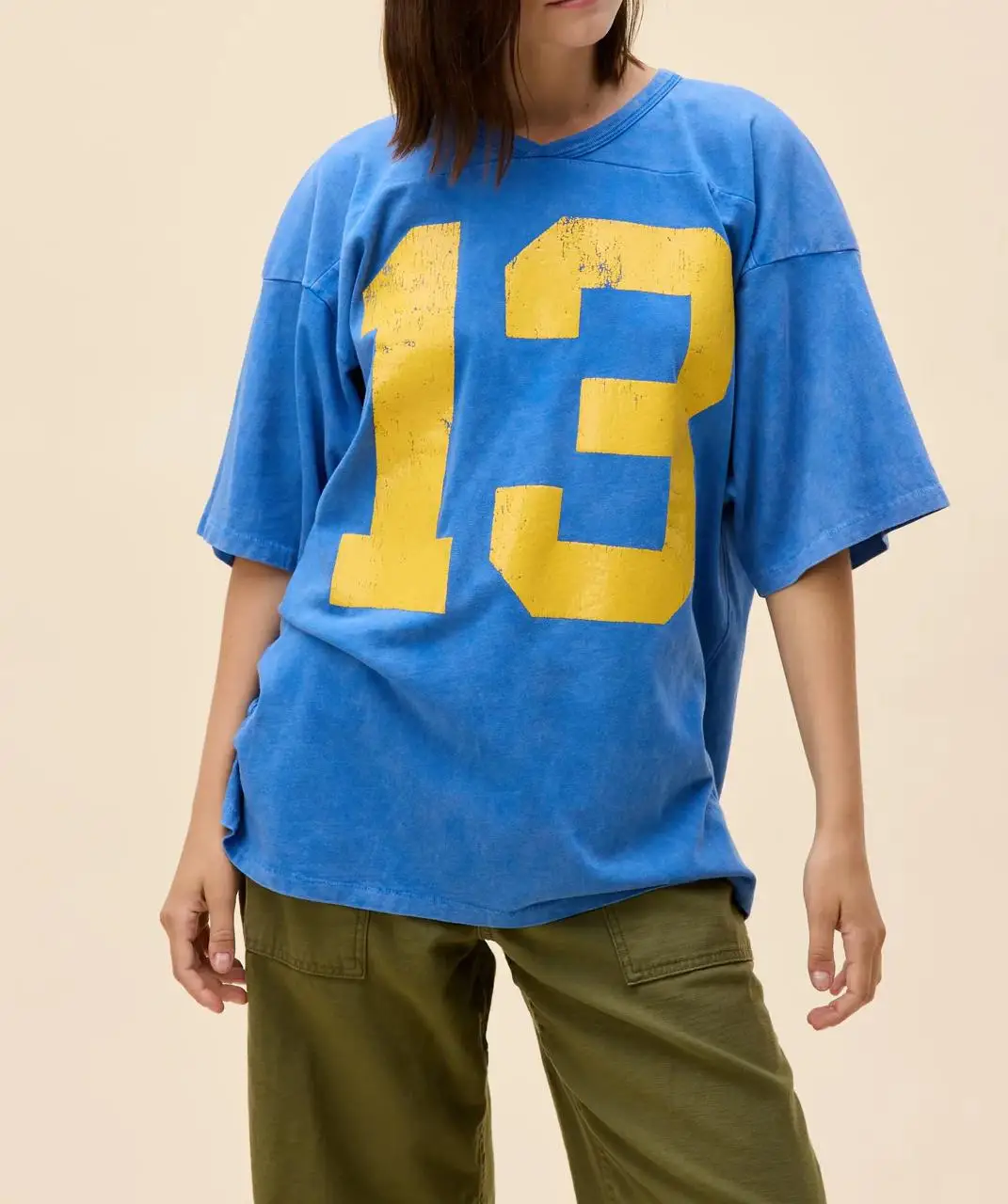 

New Fashion Womens Summer Casual Jersey Tee Short Sleeve Round Neck Number Print Loose Fit Tops Hot Sale S-XL