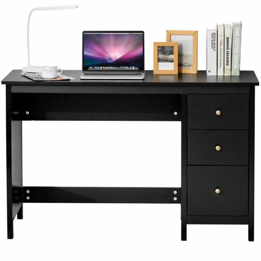 

3Drawer Home Office Study Computer Desk with Spacious Desktop