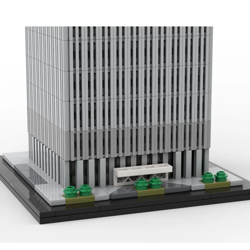 Custom MOC building Blocks World Trade Center (North Tower) 1:800 scale model 2847pcs Creative holiday gift Skyscraper series