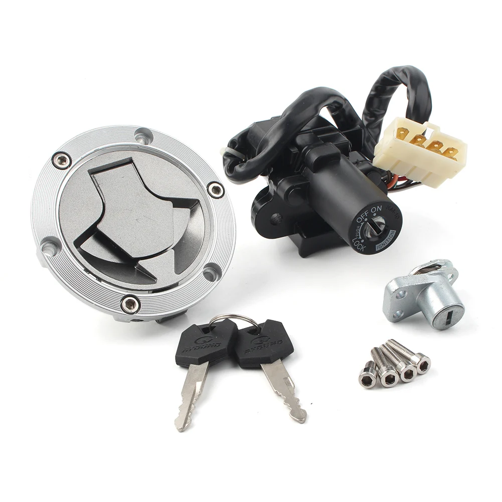 Motorcycle 7 Pin Ignition Switch Seat Lock Fuel Gas Cap Tank Cover 2 Keys Ninja 250R EX250J 2008-2012 Ninja 300 EX300B ABS 14-15