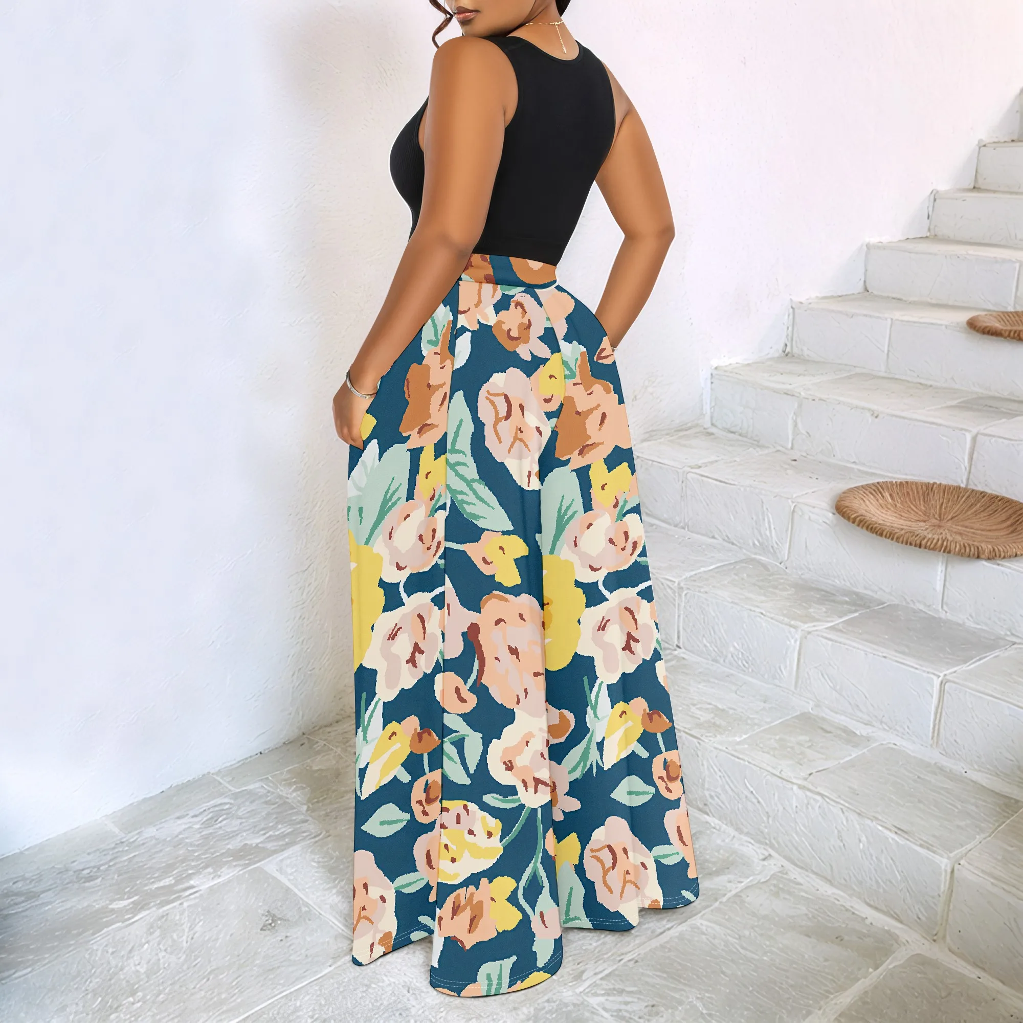 Women's Spring and Autumn Fashion Printed Totem Pocket Pants, Casual Home Pants