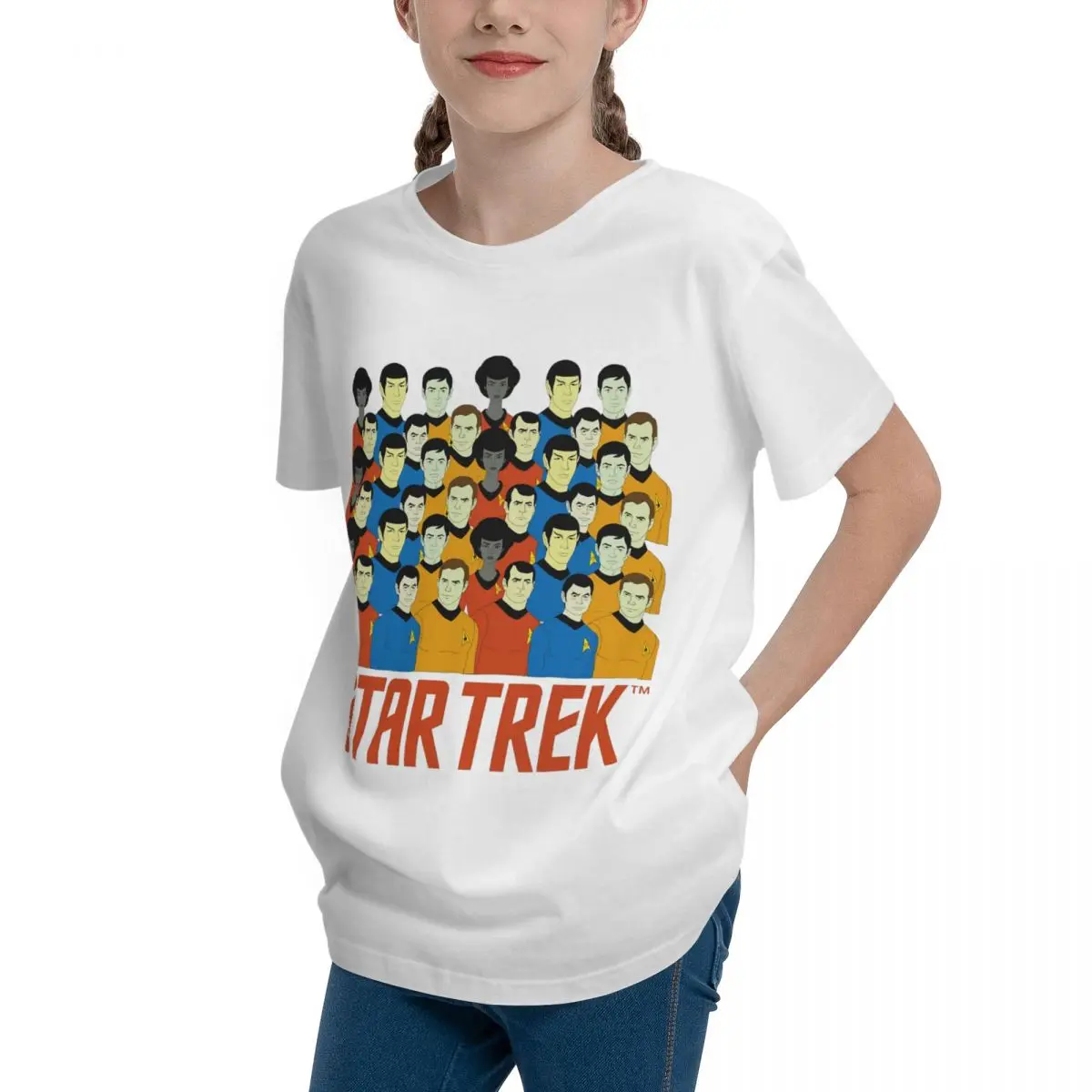 Teeanger-Camiseta básica de manga corta para adolescentes, camisa de la serie animada Star Trek, puente, línea de tripulación, grado moderno, gráfico único