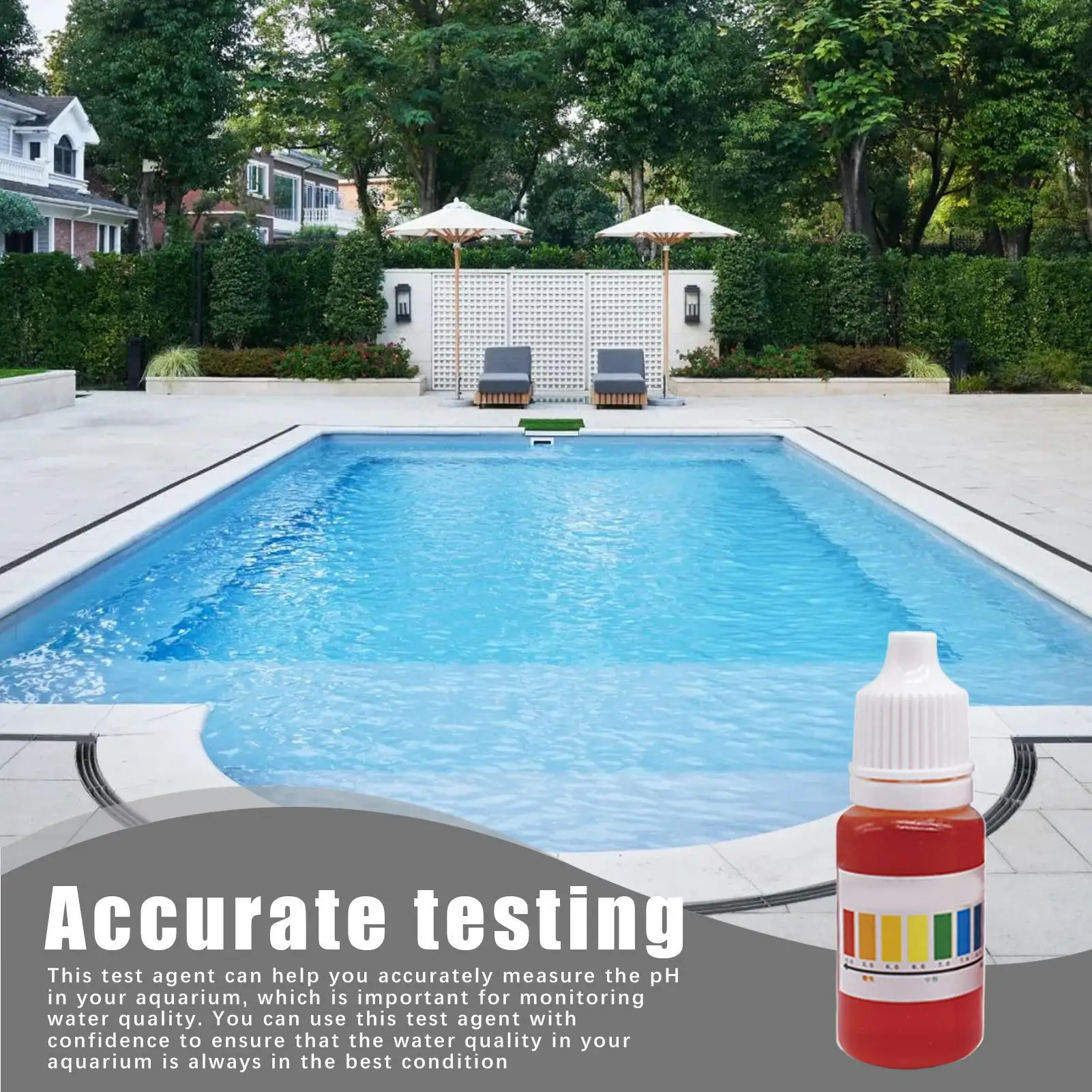 10 مللي PH محلول اختبار المياه متعدد الأغراض كاشف PH المياه عالية الدقة سهلة الكشف حوض السمك ملحقات حمام السباحة